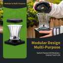 Glass Solar Post Cap Lights Outdoor Waterproof, 3000K LED Solar Fence Post Lights with Modular Design, Auto On/Off for Deck, Patio, Garden, 4x4 Vinyl/Wood Posts, Warm White (4 Pack)