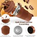 Vacuum-Insulated Stainless Steel Travel Coffee Mug, Leak-Proof Reusable Coffee Cup with Lid-Keep Hot & Cold Drinks for Hours, Durable Insulated Tumbler for Men & Women(3rd-Light Coffee, 12OZ)