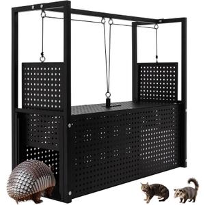 32 Armadillo Trap, Heavy Duty Steel Live Animal Trap, Humane Catch & Release for Armadillos, Raccoons, Cats, Skunks & Other Medium-Sized Wildlife