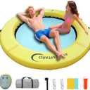 Inflatable Water Hammock, Suitable for Lakes, Pools, Beaches, Rivers, Adult Parties, Round Inflatable Dock, 96.5inch*96.5inch*6inch
