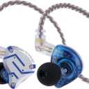 KZ ZS10 Pro, 4BA+1DD 5 Driver in Ear Monitor, HiFi Wired Earbuds, Gaming Earbuds, Hybrid IEM Earphones with Stainless Steel Faceplate, Detachable Cable for Musician (Glare Blue)
