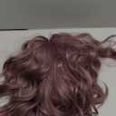 MISSQUEEN Short Wavy Wigs for Women, Synthetic Cute Purple Wavy Wigs with Bangs,14inch Natural Curly Synthetic Women Bob Wig (Purple)