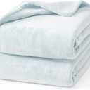 Hansleep Fleece Ice Blue Throw XL Blanket, Super Soft Flannel Fuzzy Plush Cozy Blanket for All Seasons, Ice Blue, Throw XL 50x70 Inches