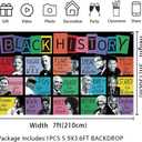 Black History Month Photo Booth Backdrop, Inspirational African American Wall Banner for Classroom, School Events & Party Decorations (7 x 5ft)