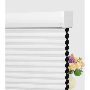 BERISSA Cellular Shades Cordless, Blackout Cellular Window Blinds, Pull Down Blackout Blinds Honeycomb Indoor Windows Shades for Home Office Bedroom, Easy to Install, White,24" W x 64" H