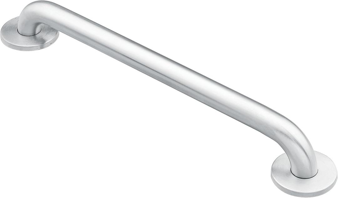 Moen Home Care Bathroom Safety 18 Inch Stainless Steel Handicap Grab Bar for Bathtub and Shower, Elderly Assistance Product with Concealed Screws, Polished Brass, 8718