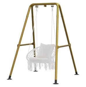 G TALECO GEAR Hammock Chair Stand,Heavy-Duty Steel 300LBS Multi-Use Hammock Stand for Outdoor Indoor, Swing Chair not Include (Gold)