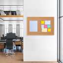Cork Board Bulletin Board 20" x 30", Wood Framed Corkboards for Wall Decor, Hanging Office Message Board, Large Wall Mounted Notice Pin Board with 15 Push Pins for School, Home & Office, 1 Pack 20" x 30"