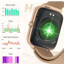 Smart Watch for Women with Blood Pressure Monitor, 2.06" AMOLED Display, IP68 Waterproof Fitness Tracker, 118 Sports Modes, Heart Rate/SpO2/Sleep Monitor, Gift for Her, Compatible with Android iPhone