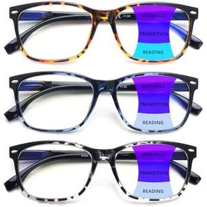 CLASAGA Progressive Multifocus Reading Glasses for Women, Pattern Print Blue Light Block Stylish Ladies Computer Readers +2.50