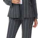 Womens 2 Piece Plaid Suits Set Business Office One Button Blazer Jacket Casual Long Sleeve Pant Suit Set (Small)