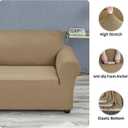 Joccun Stretch Chair Couch Cover,1-Piece Sofa Slipcover Spandex Jacquard Fabric Sofa Covers with Elastic Bottom,Washable Furniture Protector for Dogs,Cats,Kids(Armchair,Wide 35" - 55",Tan)
