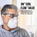 3M N95 Respirator 8511, 10 Pack, NIOSH-APPROVED N95, Features 3M COOL FLOW Exhalation Valve, Relief From Dusts & Certain Particles During Sanding, Pollen, Mold Spores, Dust Particles (8511DB1-A-PS)