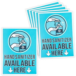 Stockroom Plus Hand Cleaner Here Adhesive Sign Labels, Store Sign (9 x 12 in, 6 Pack)