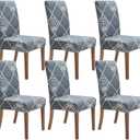 SPRINGRICO Chair Covers for Dining Room 6 Pack, Stretch Dining Chair Cover, Washable Spandex Kitchen Parsons Chair Slipcovers, Removable Seat Protector for Home or Party (Set of 6, Bora Bora)
