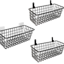 3 Set Hanging Wire Baskets ,Wall Mount Fruit Basket,No Drilling,Adhesive Small Metal Basket,Farmhouse Food Storage Mesh Bin Kitchen Pantry Laundry Bathroom Closet Garage RV ,Black