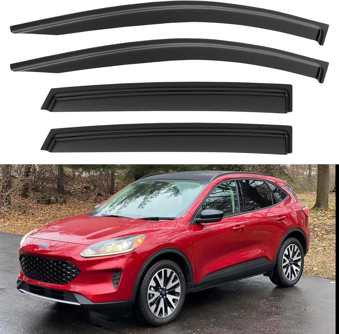 Window Visors Rain Guards for 2020-2026 Ford Escape, Out-Channel Window Vent Wind Deflectors Visors Shades for 20-26 Escape(Not for Active)