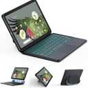 JUQITECH Trackpad Keyboard Case for Google Pixel Tablet 11 inch 2023, Backlit Magnetic Detachable Wireless Keyboard Adjustable Viewing Angle Kickstand Soft Protective Cover Case work with Speaker Dock