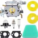Carburetor Poulan Wild Thing Chainsaw Parts Kit  Fits Craftsman Chainsaw 2150 2375 2175 2055 Replaces C1Q-W8 WT-89 530069703 Includes Fuel Line Spark Plug Air Filter Compatible with Craftsman