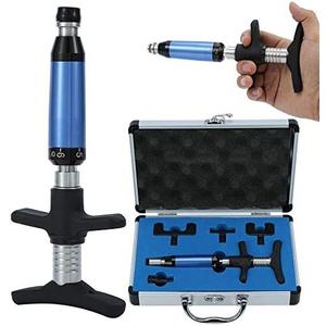 6 Levels Manual Chiropractic Spine Adjusting Corrector Tool, Manual Chiropractic Tool Spine Correction, Adjust Vertebration Cervical Force Spine Massager with 4 Head, for Improve Joint Pain