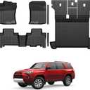 Floor Mats for Toyota 4Runner 2013-2024, All Weather Floor Mats Trunk Cargo Liner with Backrest Protectors Accessories and Door Sill Guards Accessories, Full Coverage Set (Only Fit 5 Seats)