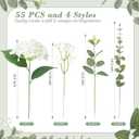 4 Kinds 55PCS Silk Hydrangea Artificial Flowers Eucalyptus Stems, Fake Flower Suitable for Vase Bedroom Kitchen Decor Home Party Table Wedding Decor DIY Floral Decoration
