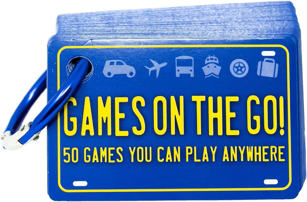 Games on the Go by Continuum Games - Portable Roadtrip Family Games to Challenge and Entertain for 2+ players , Blue