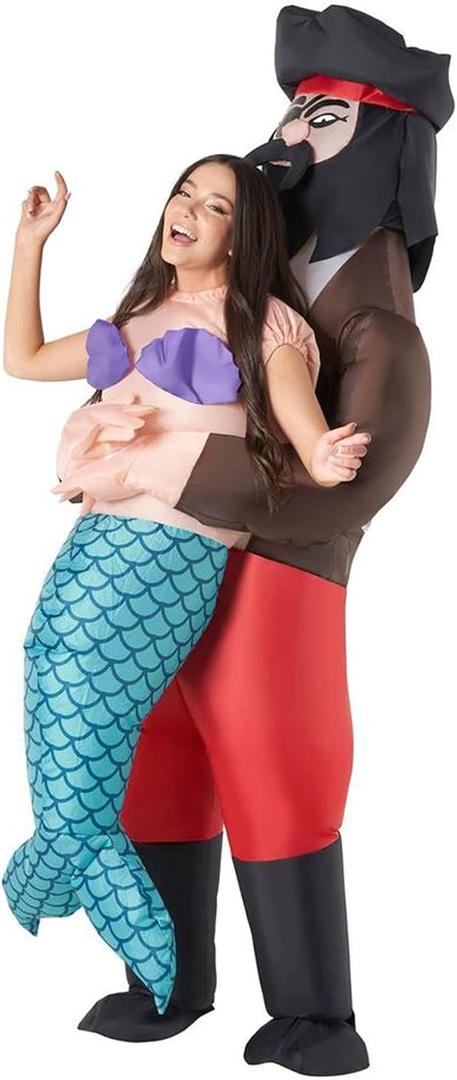 Morph Costumes Inflatable Mermaid Costume for Men and Women, Pirate Theme Inflatable Outfit for Parties and Events, One Size