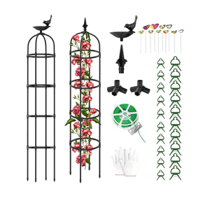 2 Pack Garden Obelisk Trellis for Climbing Plants Outdoor 6.6ft - 78", Rustproof PE Coated Metal Plant Cages & Supports, Heavy Duty Round Garden Trellis for Indoor Flowers, Pots, Vines