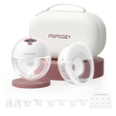 Momcozy Breast Pump Hands Free M5, Wearable Breast Pump of Baby Mouth Double-Sealed Flange with 3 Modes & 9 Levels, Electric Breast Pump Portable - 24mm, 2 Pack Cozy Red