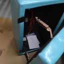 SIMPLIHOME Cosmopolitan 34 inch Wide Transitional Rectangle Storage Ottoman in Soft Blue Vegan Faux Leather, Assembled, For the Living Room, Entryway and Family Room