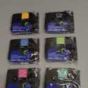 Labelife 6-Pack Replace Brother P Touch Label Tape, TZe TZ Tape 12mm 0.47 Laminated Color Label Maker Tape for Brother PT-D210 PT-H110 PT-D220 PT-D400, White on Pink/Lime Green/Orange/Blue/Green/Black