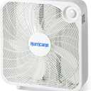 Hurricane Classic Floor Mount Box Fan w/ 3 Quiet Speeds, White, 20" - Corded Portable Electric Air Cooling Unit w/ Powerful 2400 CFM Airflow for Home, Garage, Office, Bedroom & Basement (1 pack)