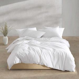 Calvin Klein - Twin/Twin XL Comforter Set, Modern Cotton Washed Percale Bedding with Matching Shams, Oeko-Tex Certified (Washed Percale White, Twin/Twin XL)