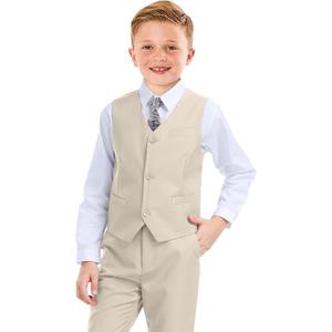 Boys Formal Suit 5 Piece Set, Toddler Tuxedos for Wedding, Suits for Teens Boy Dress School Clothes (10W, Vest-4 Pc-Champagne)