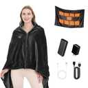 LOVSTORAGE Heated Blanket, Heated Shawl with 20000mAh Power Bank, Cordless Portable Electric Blanket, Machine Washable Electric Blanket 59"x35.5", 3 Fast-Heating Levels, Gift for Women Men