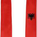 Graduation Stole Satin Sash Scarf for Study Aboard International Students 72" Length (Albania Flag)