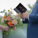 2 x XKDOUS 2 Pcs Wedding Vow Books for Her & Him Vows Book with Gold Foil Lettering, Lined Pages, Vow Starter Cards, His & Hers Writing Notebook for Wedding Day Ceremony Vows (Black+White)