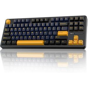 AULA F87 Wireless Mechanical Keyboard, 75% TKL Custom Hot Swappable Gaming Keyboards with PBT Keycaps, Pre-lubed Greywood Switches, RGB Backlit Creamy Keyboard, 2.4GHz/USB-C/BT5.0
