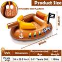Inflatable Pirate Ship Pool Floats Kids 3-11 Years Toddler Pool Floaties with Water Cannon Gun Swimming Pool Toys Boys Girls Party Float Ride-on Floaty Rafts with Safety Seat Summer Outdoor Water Game