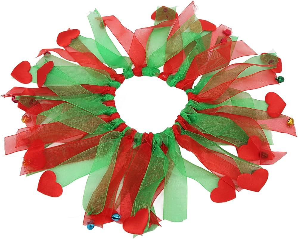 Locmeo Dog Tutu Tulle Tutu for Dogs Small Large Medium Puppy Dress Ballerina Costume Skirt for Holiday Puppy Cats Bunny Pet Outfit Birthday Wedding Party Photo Prop Supplies(Christmas Color)