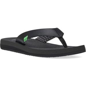 Sanuk Yoga Mat II | Flip Flops for Women | Yoga Sandals For Women | Women's Beach Sandals | Memory Foam Footbed size 8 (Black, L)