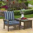 Arden Outdoor Deep Seat Cushion Set, 22 in x 24 in, Weather-Proof, Rain-Proof, Fade Resistant Patio Cushion Sapphire Aurora Blue Stripe, 1 Pack