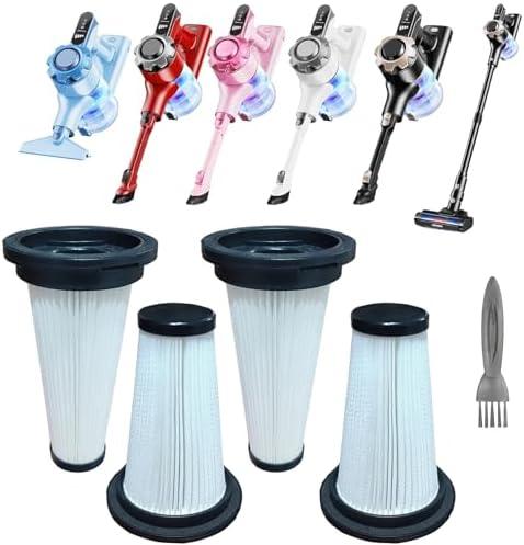 Feenynic 4pack Hepa Filter replacement for Trucozie Cordless Vacuum Cleaner T350, Washable & Reusable Cone Vacuum Replacement Filters for Trucozie Stick Vacuum.