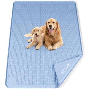 Pee Pads for Dogs, 40" x 28" Extra Large Reusable Silicone Mat, Washable Puppy Training Pads for Potty Training, Non-Slip, Leak-Proof, Indoor Floor Protection (Blue)