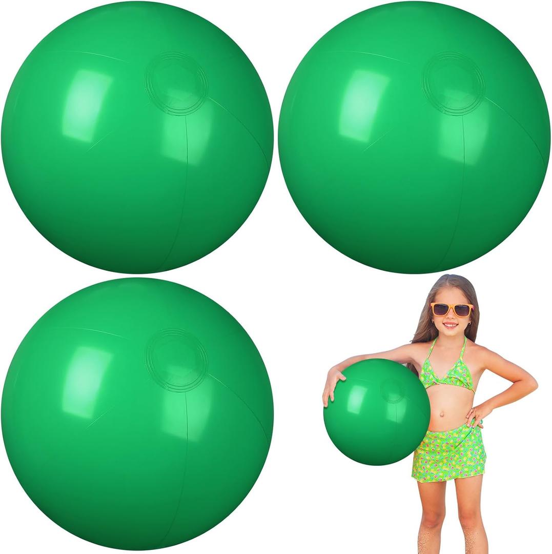 4 Pcs 12 Inch Solid Red Beach Balls Inflatable Beach Balls Bulk Large Blow up Pool Game Toys for Summer Beach (green)