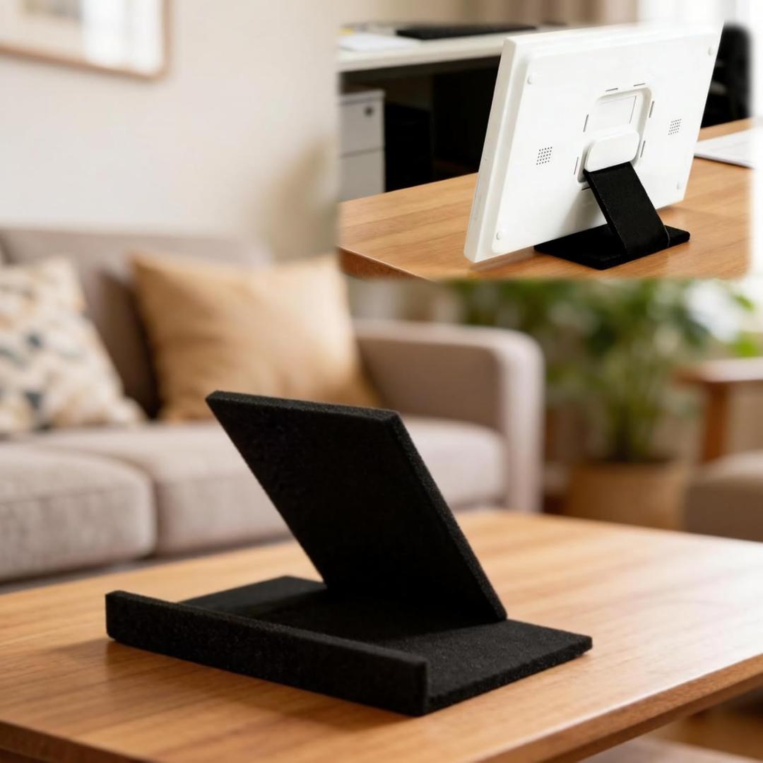 Metal Stand Fit for Skylight Calendar Max 27 inch, Digital Calendar Display Desk Mount Base with Anti-Slip Mat, Widen Base, with Wear-Resistant Felt, Alternative to Wall-Mounted (Black)