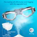 Aegend Swim Goggles, Swimming Goggles No Leaking Full Protection Adult Men Women Youth (Black Clear)