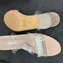 Cape Robbin Clear Chunky Heels for Women - Transparent Ankle Strap Shoes - Women's 2.5-inch Heeled Sandals (Beige), Size 9