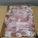 48 Pack Plastic Ribbed Champagne Flutes, 9 Oz Stemless Disposable Pink Clear Plastic Toasting Glasses Shatterproof Recyclable and BPA-Free Perfect For Wedding